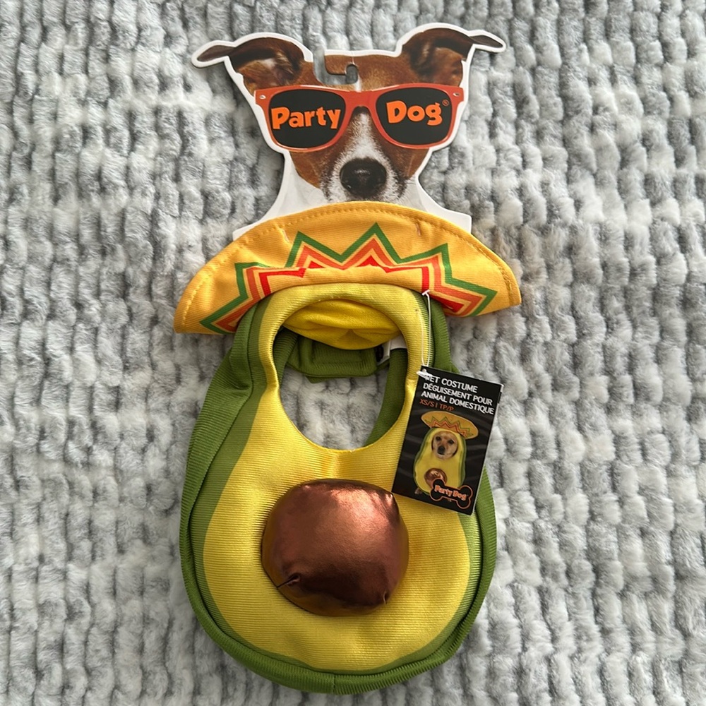 Avocado Sombrero Pet Costume from Party Dog size XS 9”-14”